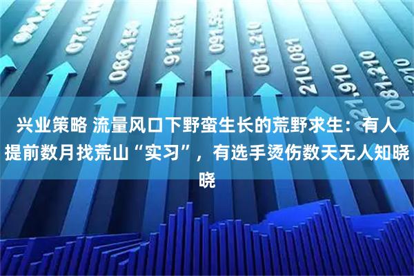 兴业策略 流量风口下野蛮生长的荒野求生：有人提前数月找荒山“实习”，有选手烫伤数天无人知晓